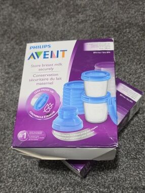 NWT 2 Pack Philips AVENT Milk Plastic Storage Cups